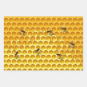 Honigwabenkraub und fliegende Honigbienen Geschenkpapier Set (Vorderseite 2)
