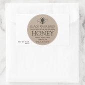 Honigwabenkraub und stilisierte Biene auf Muslin Rechteckiger Aufkleber (Tasche)