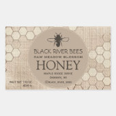 Honigwabenkraub und stilisierte Biene auf Muslin Rechteckiger Aufkleber (Vorderseite)