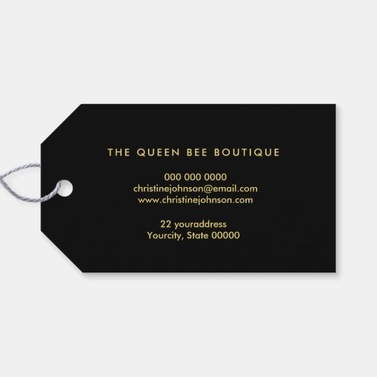 Honigwabenkrauben Imitate Goldbiene Glitzer Geschenkanhänger (Rückseite Horizontal)