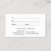 Honigwabenkrauben Imitate Gutschein für Goldene Gl Visitenkarte (Rückseite)