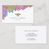 Honigwabenkrauben Imitate Regenbogenbiene Glitzer Visitenkarte (Vorne/Hinten)