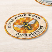 Honigwabenkraut, Apiary/Mead Template Runder Pappuntersetzer (Angewinkelt)