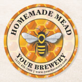 Honigwabenkraut, Apiary/Mead Template Runder Pappuntersetzer (Vorderseite)