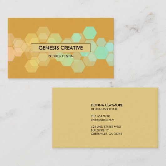 Honigwabenkraut Bernstein Gold Designer Visitenkarte (Vorne/Hinten)