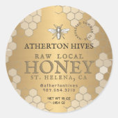 Honigwabenkraut Heraldic Bee Runder Aufkleber (Vorderseite)