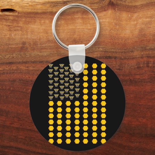 Honigwabenkraut-Honigbiene Schlüsselanhänger (Vorderseite)