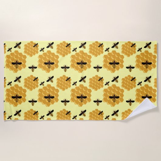 Honigwabenkraut Honigbienen Insekt Lover Gelber Im Strandtuch (Vorderseite)