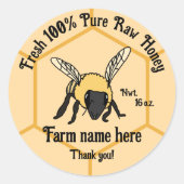 Honigwabenkraut-Imker-Honigbaum Runder Aufkleber (Vorderseite)