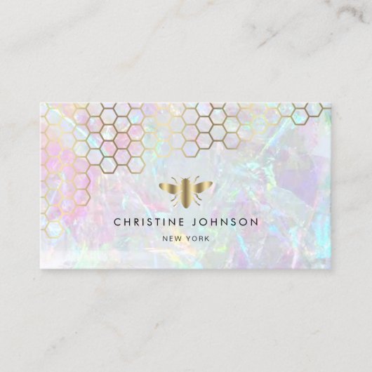 Honigwabenlogo auf abstraktem Hintergrund Visitenkarte (Vorderseite)