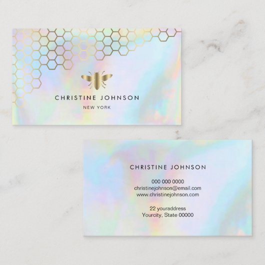 Honigwabenlogo Visitenkarte (Vorne/Hinten)