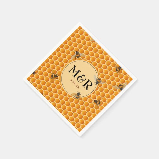 Honigwabenmongram Satin Gold Serviette (Ecke)