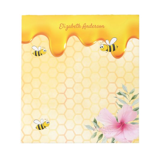 Honigwabenmuster aus goldenem Bienenwabenmuster, t Notizblock (Vorderseite)