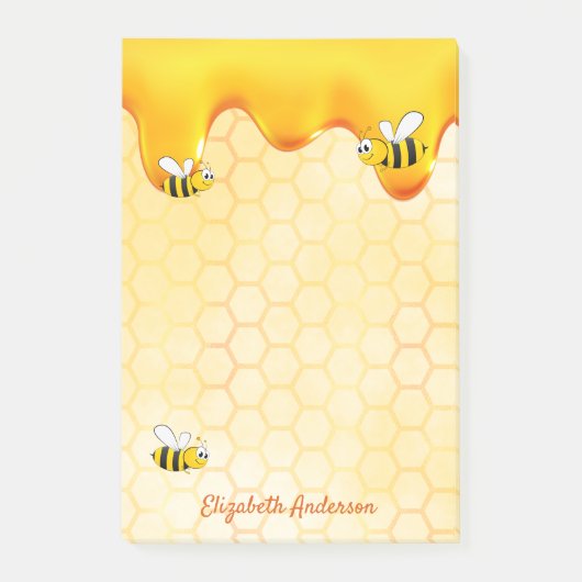 Honigwabenmuster, Honigtropfname Post-it Klebezettel (Vorderseite)