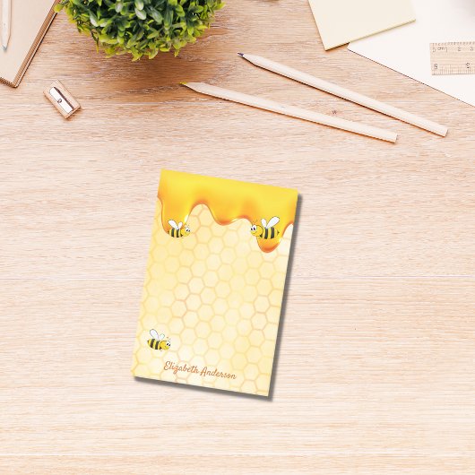 Honigwabenmuster, Honigtropfname Post-it Klebezettel