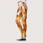 Honigwabenmuster in den Farben Mehl und Honig. Leggings (Links)