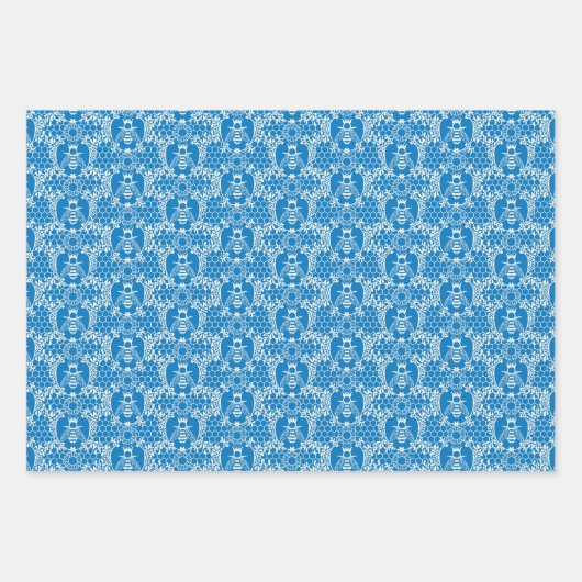 Honigwabenpapier für Bienen — Set 3 Geschenkpapier Set (Vorderseite 3)