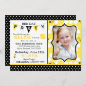 Honigwabenteile und Hummeln zum Geburtstag einlade Einladung (Vorne/Hinten)