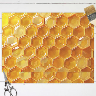 Honigwabenvoll voll mit Honey-Decoupage Seidenpapier
