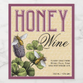 Honigweine - Bienen und Klee 2 Weinetikett (Einzelnes Label)