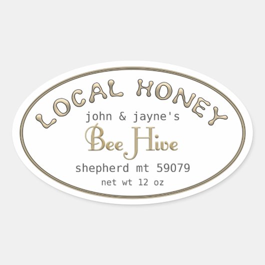 Honigweineeper Ovaler Aufkleber (Vorderseite)