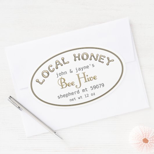 Honigweineeper Ovaler Aufkleber (Umschlag)