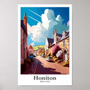 Honiton England Art Vintage Travel Portrait Poster
