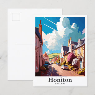 Honiton England Art Vintage Travel Portrait Postkarte