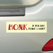 Honk für Frieden und Ruhe Autoaufkleber (Auf Auto)