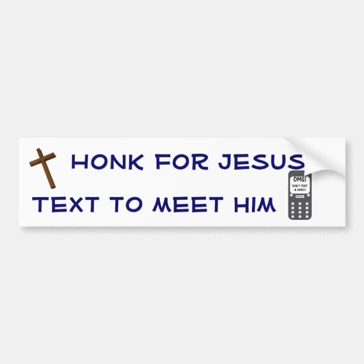 Honk für Jesus Autoaufkleber (Vorne)