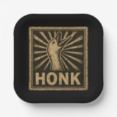 Honk Gans Lustige Ente Huhn Meme Pappteller (Vorderseite)