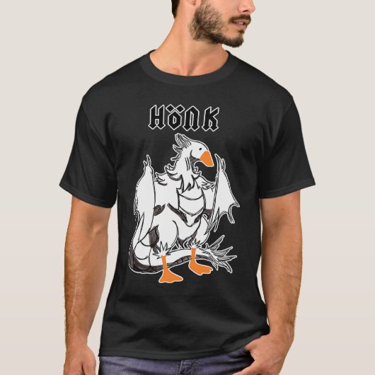 HONK Goose Dragon Metal Medieval Fantasy Magical C T-Shirt (Vorderseite)