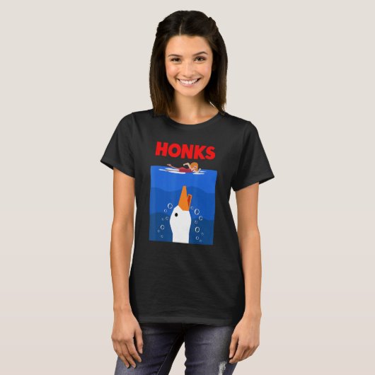 Honk Goose  Duck chicken meme Idea T-Shirt (Vorne ganz)