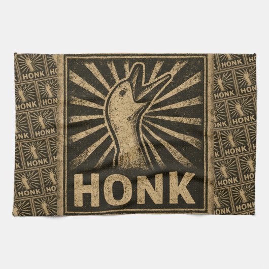 Honk Goose Funny Duck Chicken Meme Geschirrtuch (Horizontal)