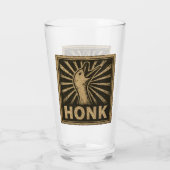 Honk Goose Funny Duck Chicken Meme Glas (Rückseite)