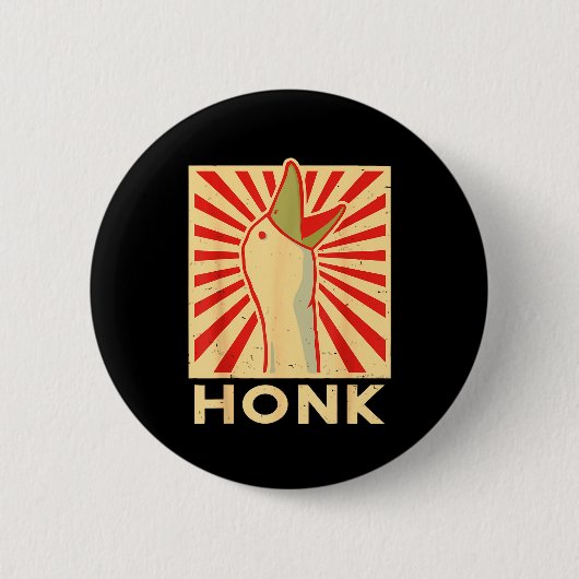 Honk Goose - Funny Duck Chicken Meme Idea Button (Vorderseite)