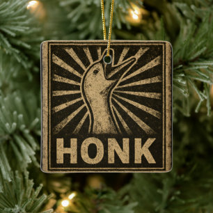 Honk Goose Funny Duck Chicken Meme Keramikornament
