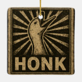Honk Goose Funny Duck Chicken Meme Keramikornament (Rückseite)
