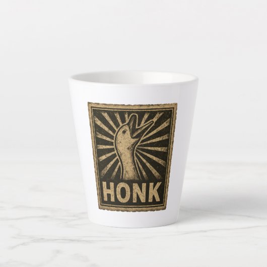 Honk Goose Funny Duck Chicken Meme Milchtasse (Vorderseite)