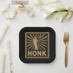 Honk Goose Funny Duck Chicken Meme Pappteller