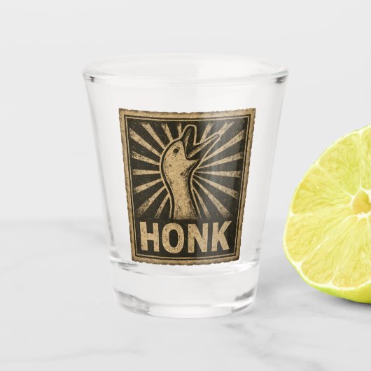 Honk Goose Funny Duck Chicken Meme Schnapsglas (Vorderseite)