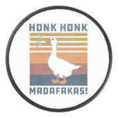 Honk Honk Madafakas Retro Vintag Ente Eishockey Puck (Vorderseite)