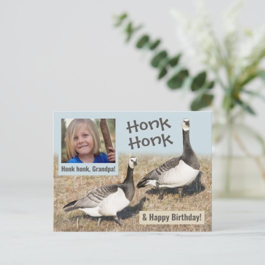 Honk Honk + Opa Geburtstag CC0317 Postkarte (Stehend Vorderseite)