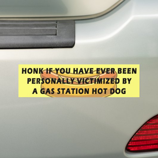 Honk If.. Victomized By A Gas Station Hot Dog Autoaufkleber (Auf Auto)