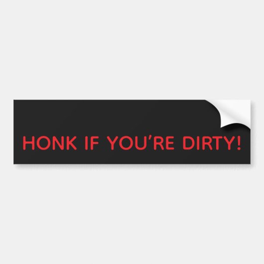 HONK IF YOU’RE DIRTY! BUMPER STICKER AUTOAUFKLEBER (Vorne)