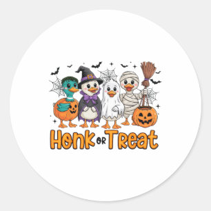 Honk oder Leckerei Funny Goose Halloween Kostüm Sp Runder Aufkleber