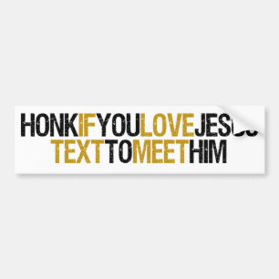 Honk-Text Jesus Autoaufkleber