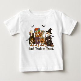Honk Tick oder Leckerei Halloween Gans Baby T-shirt