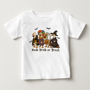 Honk Tick oder Leckerei Halloween Gans Baby T-shirt