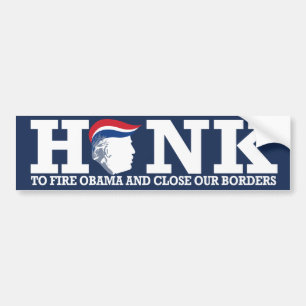Honk to fire Obama - White ReTrumplican Design -.p Autoaufkleber